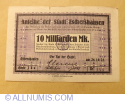 10 Miliarde (10 000 000 000) Mark 1923 (24.X) - Eschershausen, City of