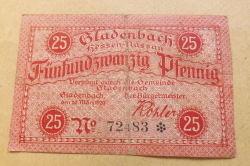 25 Pfennig 1920 - Gladenbach, Municipality of