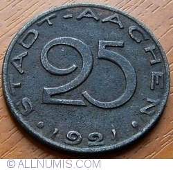25 Pfennig 1921 - Aachen
