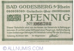 Image #1 of 25 Pfennig 1920 - Bad Godesberg