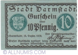 Image #1 of 10 Pfennig 1920 - Darmstadt