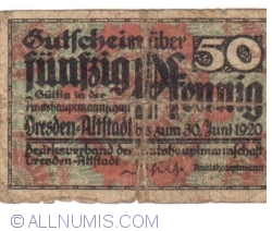 Image #1 of 50 Pfennig 1920 - Dresden