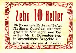 10 Heller 1920 - Eschenau