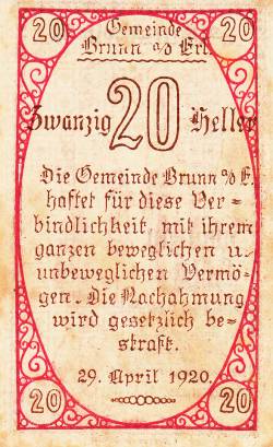 20 Heller 1920 -  Brunn am Gebirge