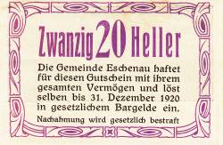 20 Heller 1920 - Eschenau