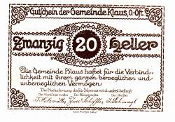 50 Heller 1920 - Klaus (Oberösterreich - Upper Austria)