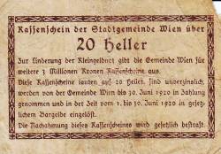 20 Heller 1920 - Vienna