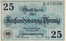 25 Pfennig 1921 - Osnabrück