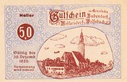 50 Heller 1920 - Bubendorf, Weikersdorf, Wolfsbach