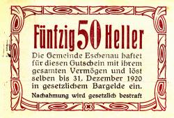 50 Heller 1920 - Eschenau