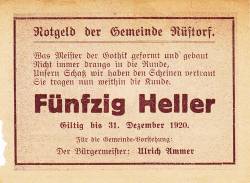 50 Heller 1920 - Rüstorf