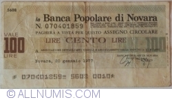 100 Lire 1977 (20. I.) - Novara (ASSOCIAZIONNE DETTAGLIANTI TESSILI E ABBIOLIAMENTO DELLA PROVINCIA DI MILANO)