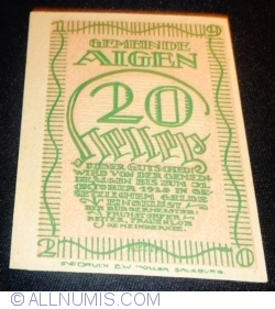 20 Heller 1920 - Aigen