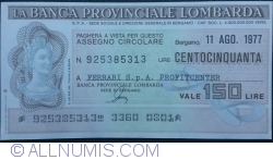 Image #1 of 150 Lire 1977 (11. VIII.) - Bergamo