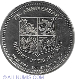 Image #1 of District of Salmon Arm - 1 Dollar - 75th Anniversary