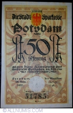 50 Pfennig 1921 - Potsdam
