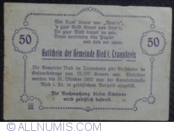 50 Heller 1920 - Ried im Traunkreis
