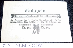 20 Heller 1920 - Hohenzell