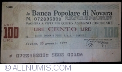 Image #1 of 100 Lire 1977 (20. I) - Novara (LUIGI BOSCA & FIGLI S.p.A CANELLI)
