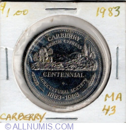 Image #1 of 1 Dollar 1983 - Carberry centennial (1883-1983)