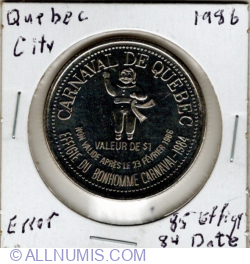1 Dollar 1986 - Quebec City Carnival (error)