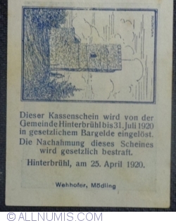 10 Heller 1920 - Hinterbrühl