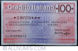 100 Lire 1976 (9. III.) - Torino