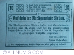 10 Heller 1920 - Riedau (II. Auflage)