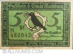 Image #2 of 5 Pfennig 1921 - Merseburg