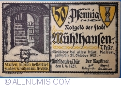50 Pfennig 1921 - Mühlhausen