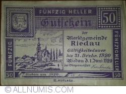50 Heller 1920 - Riedau (II. Auflage)