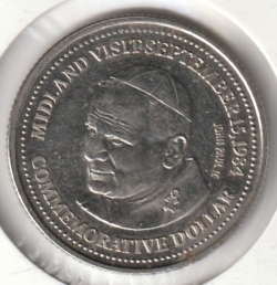 Image #1 of 1 Dollar 1984 - Commemorates the Pope's visit to Midland