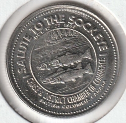 Image #1 of 1 Sockeye Dollar 1988 -  Adams River Salmon Society