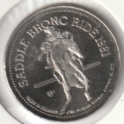 Image #2 of 1 Dollar 1981 - Calgary Stampede (horseshoe)